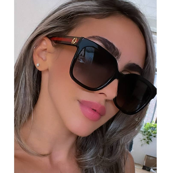 NEW Gucci GG0034SN Glitter Arm Black Sunglasses main image 5